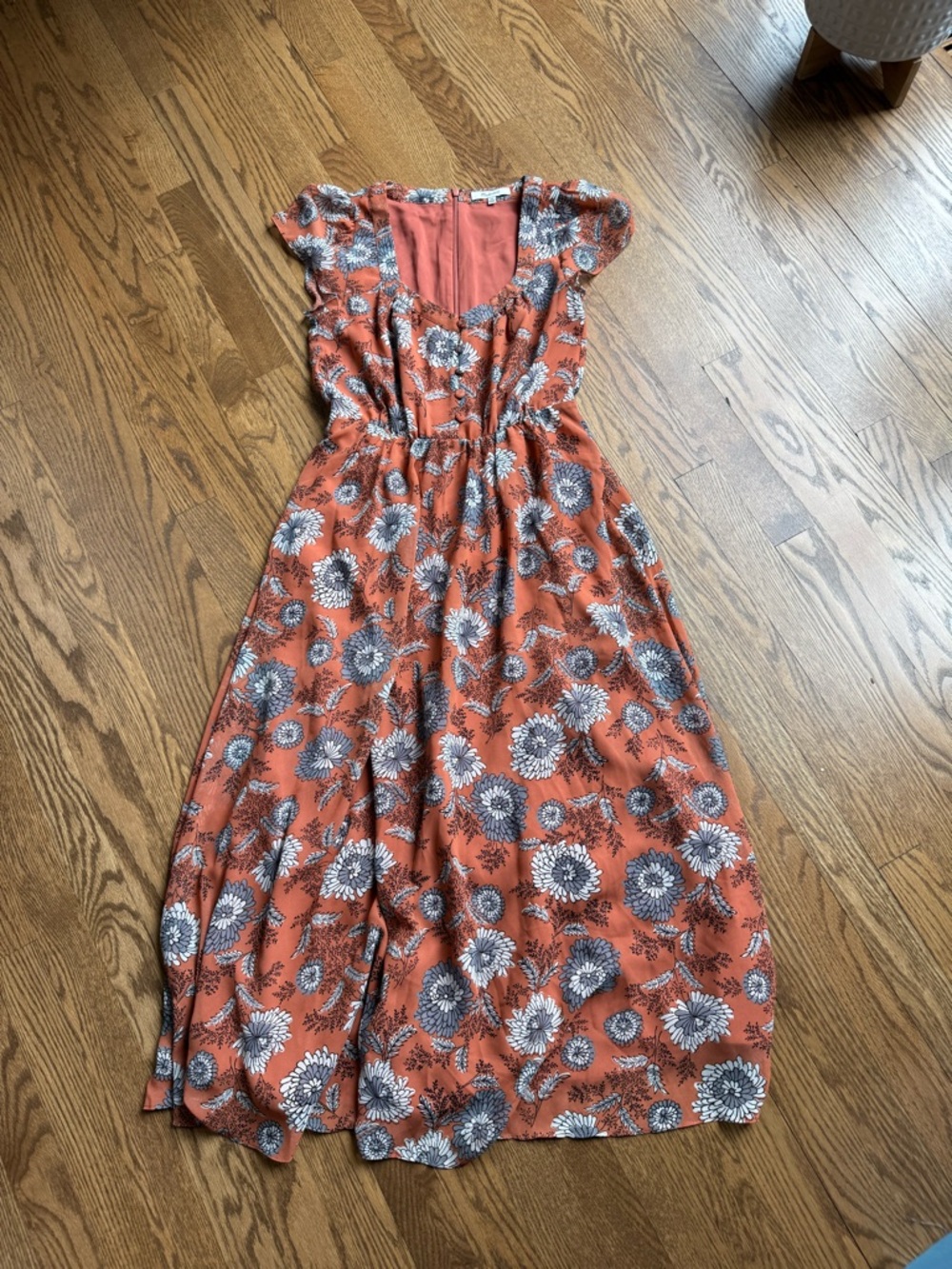 Madewell Floral Rust Maxi Dress